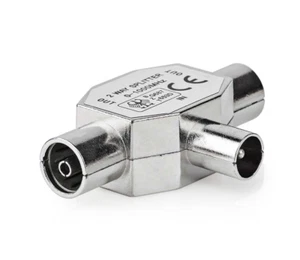 2 Way TV Aerial Splitter Combiner Coaxial 1x Male 2x Female High Quality - Picture 1 of 5