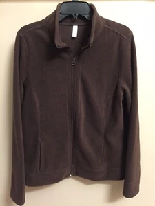 Woman’s Brown Fleece Jacket SZ L - Picture 1 of 4