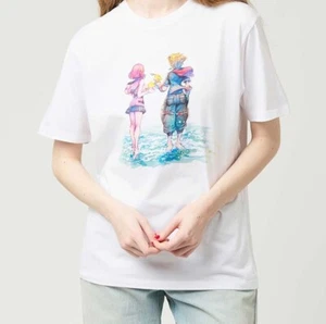 Kingdom Hearts Graniph Paopu no Mi T-Shirt Cotton White Sora & Kairi Disney JP - Picture 1 of 9