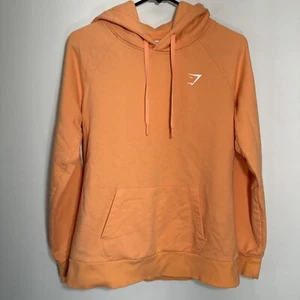 Gymshark Maglione Donna Piccolo Arancione Pesca Felpa con Cappuccio Morbido Allenamento Elasticizzato Caldo - Foto 1 di 5