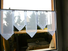 Scheibengardinen HANDARBEIT  Fenster  80cm Gardine  L:40,30,cm Wei ohne Muster