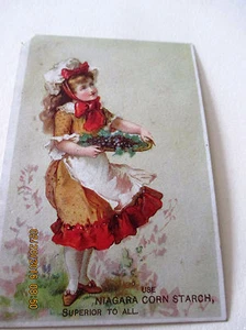ANTIQUE TRADE CARD #29 -NIAGARA CORN STARCH PURE AND SWEET PIC OF GIRL - Picture 1 of 2