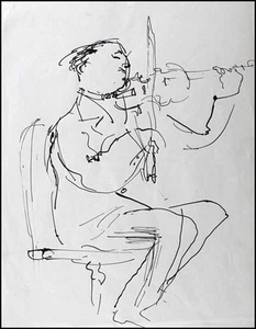 Isaac STERN (Violin): Original Portrait Drawing - Picture 1 of 1
