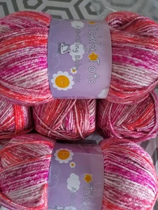 Cygnet Tickly Tots DK 5 X 100g balls Soft Baby Yarn #7555 Pinking Of You - Picture 1 of 5