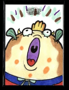 Mrs Puff 2025 Chrome Spongebob 25th Anniversary Sketch Card Artist Auto 1/1 - Picture 1 of 2