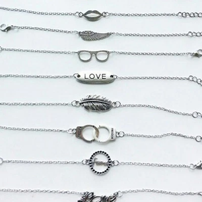 Cavigliera Caviglia Bracciale Chams Regolabile Bigiotteria Donna gufo cuore - Immagine 1 di 4