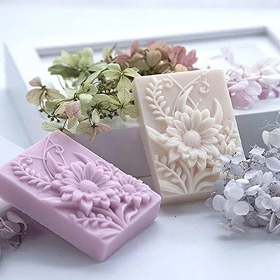 Силиконовая форма для мыла в форме подсолнечника, прямоугольная домашняя форма для изготовления мыла... - Изображение 1 из 4