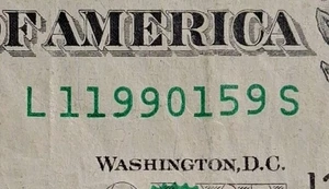 Jan. 1990, 1 Birthday  Anniversary Note Fancy Serial Number $1 One Dollar Bill - Picture 1 of 3