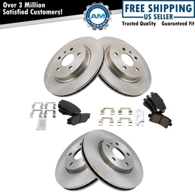 Front & Rear Premium Posi Ceramic Disc Brake Pad & Rotor Kit for Buick Chevy New Foto 1 de 4