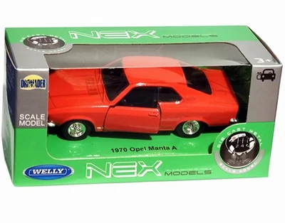 Opel Manta 1970 Germany ClassiCar Model Toy Orange Diecast 1:34-1:39 Scale Welly - Image 1 of 4