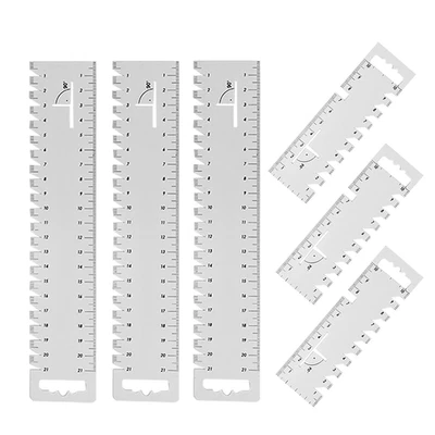 6 Stück Nählineal Patchwork Lineal, Handmaß Nähen, Schneiderlineal, Handmaß Line - Bild 1 von 4