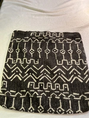 Tribal Print Tapestry Pillow Cover Woven Double Sided Geometric Patternt Gray - Image 1 of 4