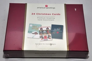 Nuovo! 24 Biglietti di Auguri Americani di Natale - Assortimento Biglietti di Auguri Premium - Foto 1 di 3