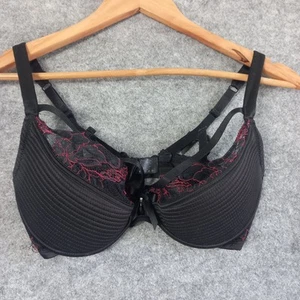 Honey Birdette Bra Womens Size 14DD Black Red Lace Underwire Lingerie - Picture 1 of 10