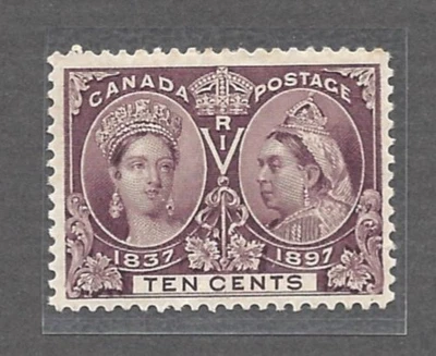 Canada Stamp #57, 1897 Victoria Jubilee, 10 Cent Brown Violet, MNH, VF, CV $750 - Image 1 of 2