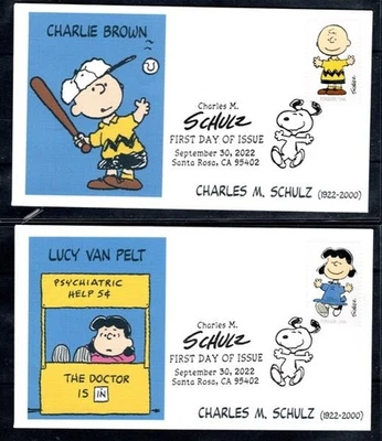 US Sc #5726a-j, Charles M Schulz, 10 Fleetwood First Day Cancels Santa Rosa, CA - Image 1 of 4