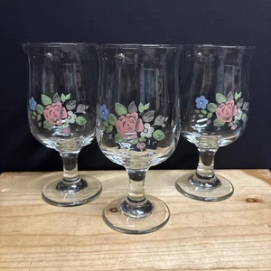 Set of 3 Pfaltzgraff Heirloom Stemmed Water Wine Glass Goblet 5 5/8" - Picture 1 of 10
