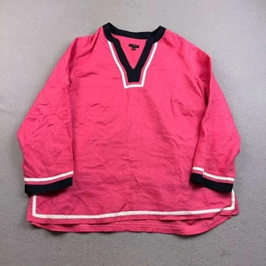 Talbots Blouse Womens 1X Pink Linen V Neck 3/4 Sleeves Tunic Top * - Picture 1 of 10