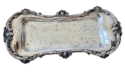 1800's snuffer pen tray silver plated 19th century Victorian antique early old - Image 1 of 4