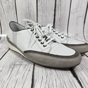 MEPHISTO Air Relax White & Gray Leather Oxfords Comfort Sneakers UK 7 | US 9.5 - Picture 1 of 10