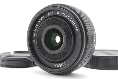 [ MINT w/Cap ] Panasonic Lumix G 14mm F/2.5 ASPH H-H014 lens black From Japan - Image 1 of 4