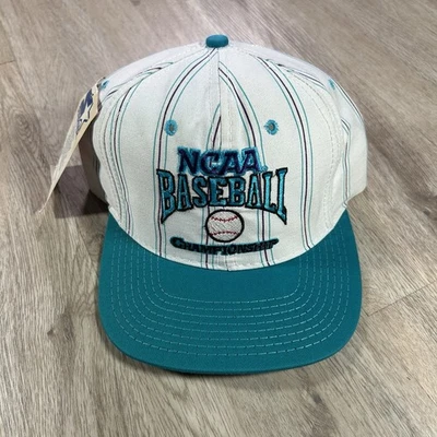 De Colección Starter NCAA College Béisbol Snapback Sombrero Nuevo con Etiquetas Campeonato Blanco Rayas Gorra Foto 1 de 4
