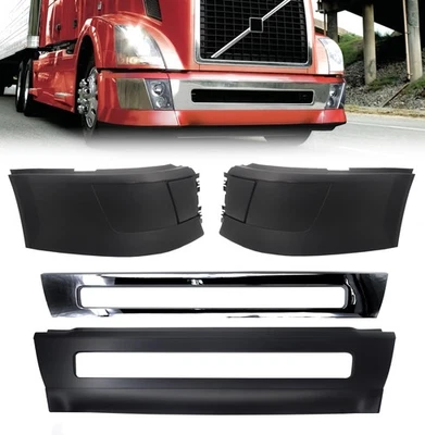 Volvo VNL VN 2004-2017 Bumper Set Pair Left Right Center w/out Fog Light Hole - Imagem 1 de 4
