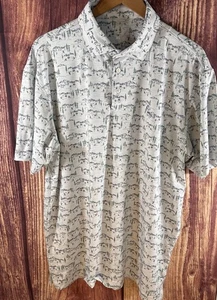 Camisa Polo Rhoback Estanque Hockey Golf AOP Para Hombre XL Blanca LEER - Imagen 1 de 6