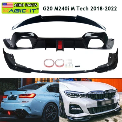 Black Flash Aerodynamic Body Kits F1 Style For BMW G20 M240i M Sport 2018-2022 Foto 1 de 4