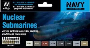 JUEGO DE 8 COLORES SUBMARINOS NUCLEARES VALLEJO MODELO AIR 71611 COLORES 17 ml - Imagen 1 de 2