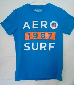 Aeropostale Nineteen Eighty Seven Adult T-Shirt Blue 100% Cotton Knit Size Small - Picture 1 of 4