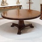 Beautiful 72" Round Empire Style Claw foot Mahogany wood dining Kitchen table