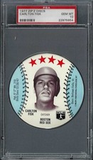 1977 Zip'z Discs Carlton Fisk Boston Red Sox PSA 10 Gem Mint 22975954