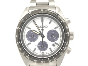 SEIKO PROSPEX SPEEDTIMER SBDL085 White Solar Chronograph Men's Watch W/Box Paper - Picture 1 of 2