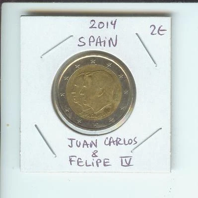 2014 2€ SPAIN 2 Euro Bimetallic Double Portrait King JUAN CARLOS & FELIPE VI - Image 1 of 2