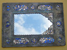 Antique Judaica 970 Silver Mirror Blue Enamel Mid East 1900