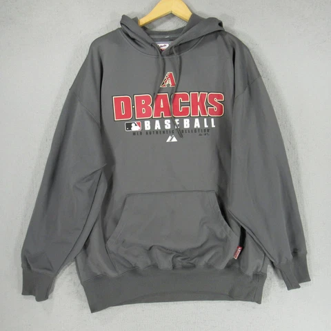 Arizona Diamondbacks Hoodie Mens Extra Large Gray Long Sleeve Therma Majestic Cover