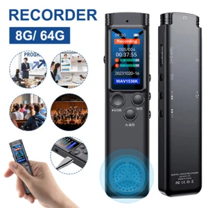 64GB Rechargeable LCD Digital Audio Sound Voice Recorder Dictaphone MP3 Player - Picture 1 of 14
