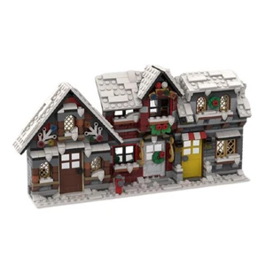 Winter Architecture Series Snow House MOC Building Block Creative Hut Model Kit - Picture 1 of 6
