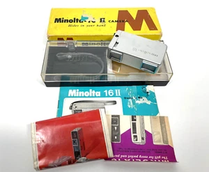 MINOLTA 16 II SPY CAMERA lanyard Original Case Manual Box Sub Mini Vintage 1960s - Picture 1 of 18