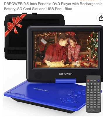 Leitor de vídeo portátil multimídia digital DBPOWER NS-958 azul, tela giratória de 9,5” - Imagem 1 de 4