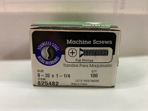 Hillman 825482 Stainless Steel Phillips Flat Head Machine Screw 8-32 x 1-1/4 in. - Picture 1 of 2