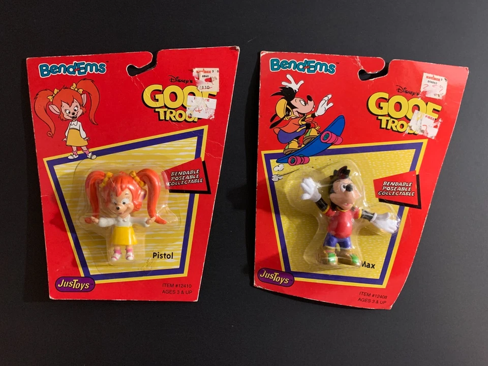 Figuras de Disney Goof Troop JusToys Bend-Ems Max y pistola años 90 cardadas Foto 1 de 4