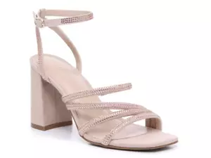 KELLY & KATIE Cadene Peach Rhinestone Sandals Heels Size 8.5 - Picture 1 of 9