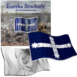 NIUE $2 2019 Silver 1oz. Prooflike 'Eureka Stockade Waving Flag' Mtg. 1,000 - Picture 1 of 6