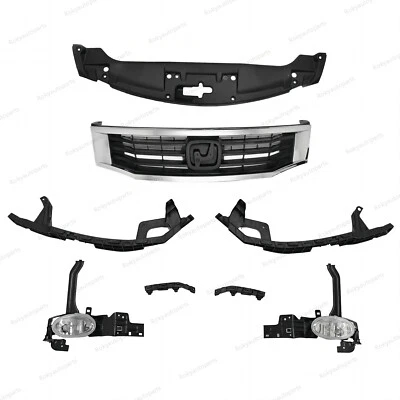 8PCS For Honda ACCORD 4D 2008-2010 Chrome Bumper Grille Fog light Radiator Cover - Изображение 1 из 4