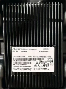 1.6TB SSD 7400 MAX MICRON PCIE4.0 U.3 1600GB Gen4 x4 E1MU23BC NVMe MTFDKCC1T6TFC - Picture 1 of 3