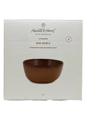 Hearth and Hand Magnolia Gold Matte Stoneware Mini Bowls Set Of 4 Dessert Snack - Image 1 of 4