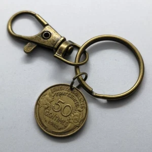 Schlüsselanhänger – 50 Centimes 1932 – Frankreich Morlon-Typ – Vintage-Bronze - Picture 1 of 2