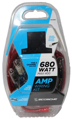 Kit de cableado amplificador SCOSCHE KPA8C 680 vatios para amplificador de 2 canales cobre puro Foto 1 de 4